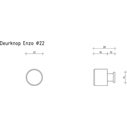 Deurknop Enzo - zwart - middel - Industrieel - Handgreep - Kastgreep - Ladegreep