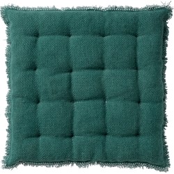 Dutch Decor BURTO - Stoelkussen 40x40 cm - gewassen katoen - Sagebrush Green - groen