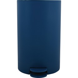 MSV kleine pedaalemmer - kunststof - marine blauw - 3L - 15 x 27 cm - Badkamer/toilet - Pedaalemmers