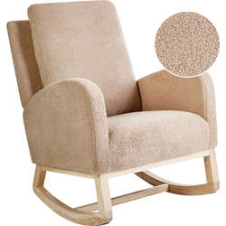 Beliani ALSTA - Schommelfauteuil-Beige-Bouclé
