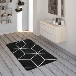 Badkamer Vloerkleed Kaurela - Zwart - 70x120 cm