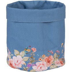Clayre & Eef Broodmand Blauw Katoen Bloemen