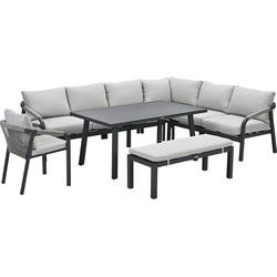 Garden Impressions Tarera lounge dining set 7-delig - donker grijs