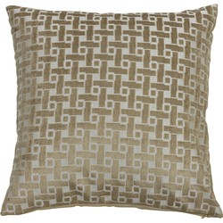 Light&living Kussen 45x45 cm MORODO velvet bruin/licht goud