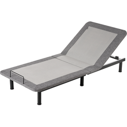BRUNOY - Bedframe elektrisch verstelbaar - Grijs - 80 x 200 cm - Polyester