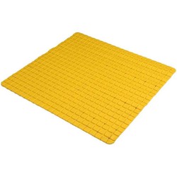 Urban Living Badkamer/douche anti slip mat - rubber - voor op de vloer - okergeel - 55 x 55 cm - Badmatjes