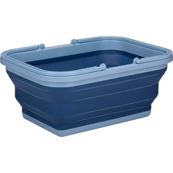 Alpina Wasmand/draagmand opvouwbaar - kunststof - 19 Liter - blauw - 38 x 28 x 18 cm - Emmers