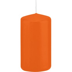 1x Kaarsen oranje 6 x 12 cm 40 branduren sfeerkaarsen - Stompkaarsen