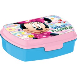 Disney Minnie MouseA broodtrommel/lunchbox voor kinderen - roze - kunststof - 20 x 10 cm - Lunchboxen