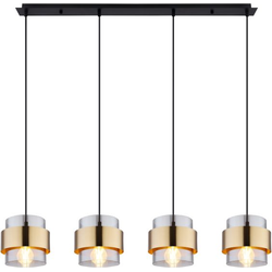 Industriële hanglamp Milley - L:111cm - E27 - Metaal - Zwart