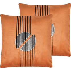 CEROPEGIA  - Sierkussen set van 2 - Oranje - 45 x 45 cm - Polyester