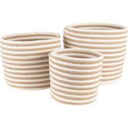 Clayre & Eef Opbergmand Set van 3  Ø 26 Ø 26 Ø 19 cm Beige Bruin Zeegras Rond Mand