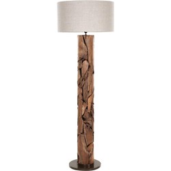 MUST Living Floorlamp Tempo,200xØ35 cm, linen natural shade