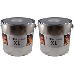 Tuinfakkel vuur verlichting blik - 2x - 16,5 x 15 cm - 6-12 branduur - Fakkels