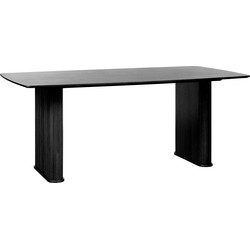 Eettafel Nola Boat Shape Zwart Eiken 100x190cm - Giga Living
