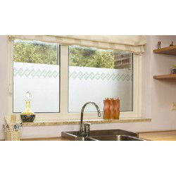 Raamfolie patroon rand semi transparant - 2x - 45 cm x 2 meter - Raamstickers