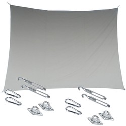 Premium kwaliteit schaduwdoek/zonnescherm Shae rechthoekig beige 3 x 4 meter met ophanghaken - Schaduwdoeken