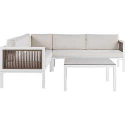 Beliani BORELLO - Loungeset-Wit-Aluminium