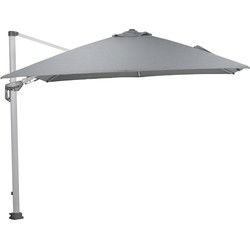 Hawaii zweefparasol Deluxe 300x300 wit/lichtgrijs zonwering
