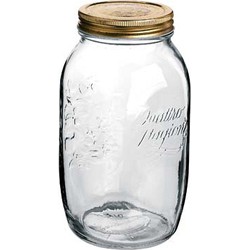 Bormioli Rocco Weckpot/inmaakpot - 1,5 L - glas - met draaideksel - 21 x 10 cm - Weckpotten