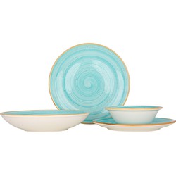 Bonna Serviesset - Aqua - 24 delig - 6 Personen - Porselein