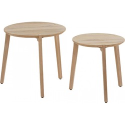 Gabor Set of 2 Coffee tafels Teak dia. 45 & dia. 55 cm