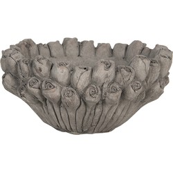 Clayre & Eef Bloempot  Ø 27x13 cm Grijs Steen Rond Bloempot binnen