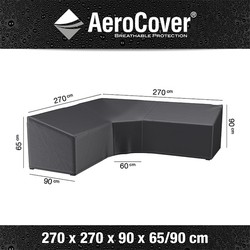 AeroCover | Loungesethoes 270 x 270 x 90 x 65-90(h) cm | L-vorm Trapeze