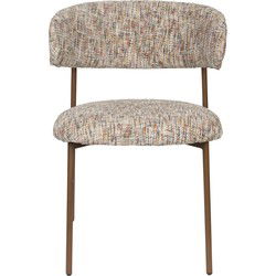Eetkamerstoel Multi Kleur Stof - 57,5x57x78,5cm - Claes - Set van 2