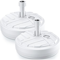 Prosperplast Parasolvoet - 2x - rond - wit - vulbaar - 10 liter - D39 cm - Parasolvoeten