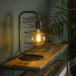 Hoyz - Tafellamp Industrieel - Vintage Tafellamp van Metaal - Gekrulde cylinder - Ø25