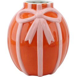 Vase -  Flower Vase Ribbon - Dolomite - Orange/Pink - 17x17x17,5cm