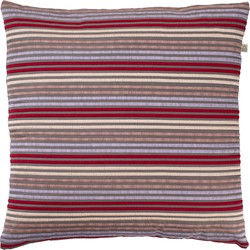 Dutch Decor LYRECO - Sierkussen 45x45 cm - donkergrijs - paars - rood - beige - streepjes - Dutch Decor