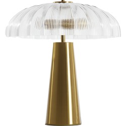 Light&living Tafellamp 2L Ø40x51 cm FUNGO glas helder+goud