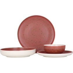 Rinart Serviesset (Medium) - Rosa - 24 delig - 6 Personen - Porselein