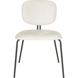 Eetkamerstoel Off White Stof - Zithoogte 47cm - 59x50x78cm - Bouton - Set van 2