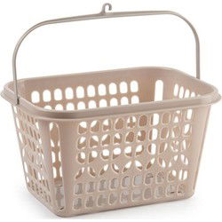 Plasticforte Knijpermandje - taupe - 20x25x14 cm - wasknijper mandje - knijperszakken