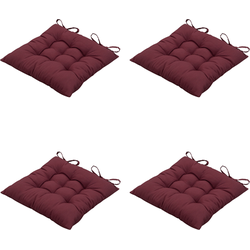 Madison -  Zitkussen Panama bordeaux - Ca. 46x46 cm - Set van 4