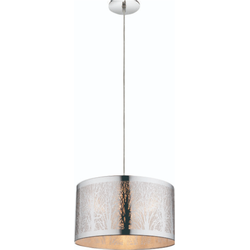 Klassieke hanglamp Lort - L:30cm - E27 - Metaal - Zilver
