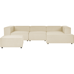 Beliani APRICA - Modulaire Sofa-Beige-Linnen