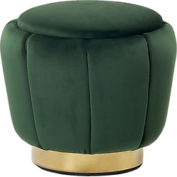 IRVING  - Poef - Donkergroen - 43 cm - Fluweel