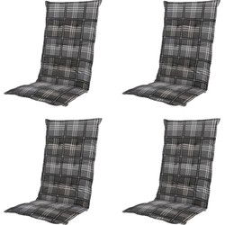 Madison -  Tuinstoelkussen Hoge Rug Patchy grey - Ca. 123x50 cm - Set van 4
