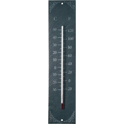 Binnen/buiten thermometer van leisteen - 45 cm - Buitenthermometers - Buitenthermometers