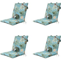 Madison -  Stapelstoelkussen Grasse aqua - Ca. 97x49 cm - Set van 4