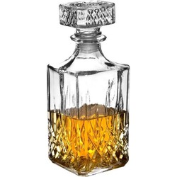 Glazen decoratie fles/karaf 800 ml/9 x 23,5 cm voor water of likeuren - Whiskeykaraffen