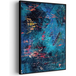 Muurwerken Akoestisch Schilderij - Het blauwe schilderwerk - Geluidsdempend Wandpaneel - Wanddecoratie - Geluidsisolatie - PRO (AW 0.90) XXL (107X150)