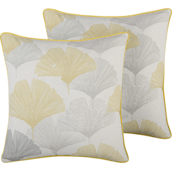 CANDYTUFT  - Sierkussen set van 2 - Lichtgrijs - 45x45 cm - Polyester
