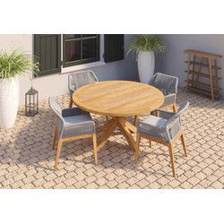Teak tuintafel rond Tuindeco