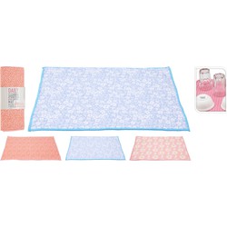Afwas afdruipmat keuken - absorberend- microvezel - blauw - 40 x 48 cm - Afdruiprekken