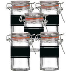 Weckpotje/inmaakpotje - 10x - 70 ml - glas - met beugelsluiting - incl. etiketten - Weckpotten